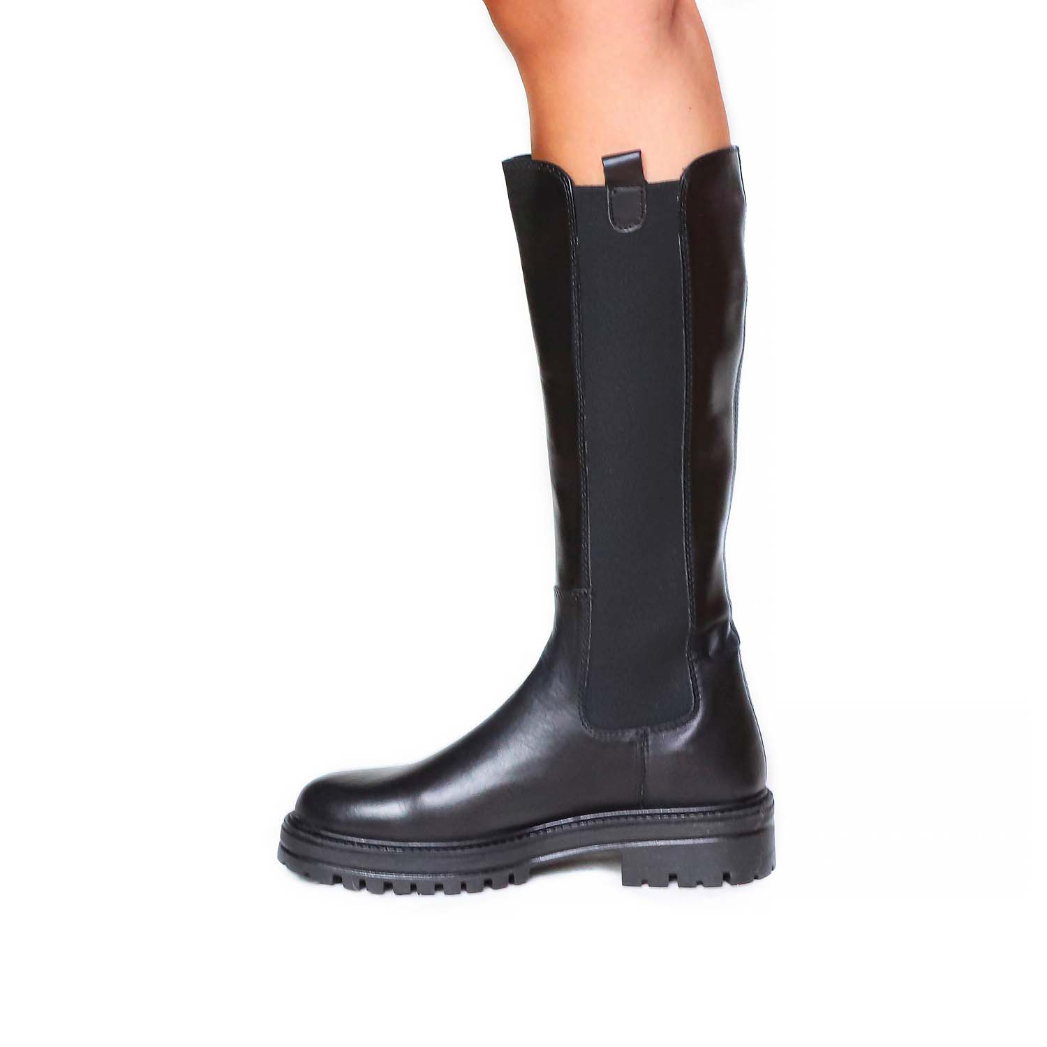 Club Style Stivale Elastico Pelle Nero